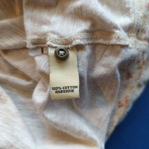 Ruff Hewn Long Sleeve V Neck Top Womens M Beige Floral Boho Cottagecore - Picture 7 of 8